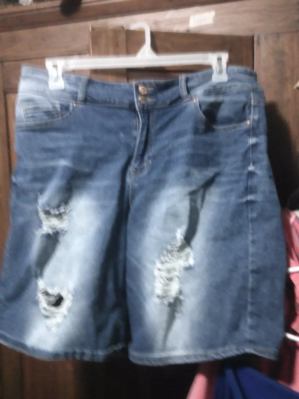 Distressed Denim Shorts - Picture 1 of 5